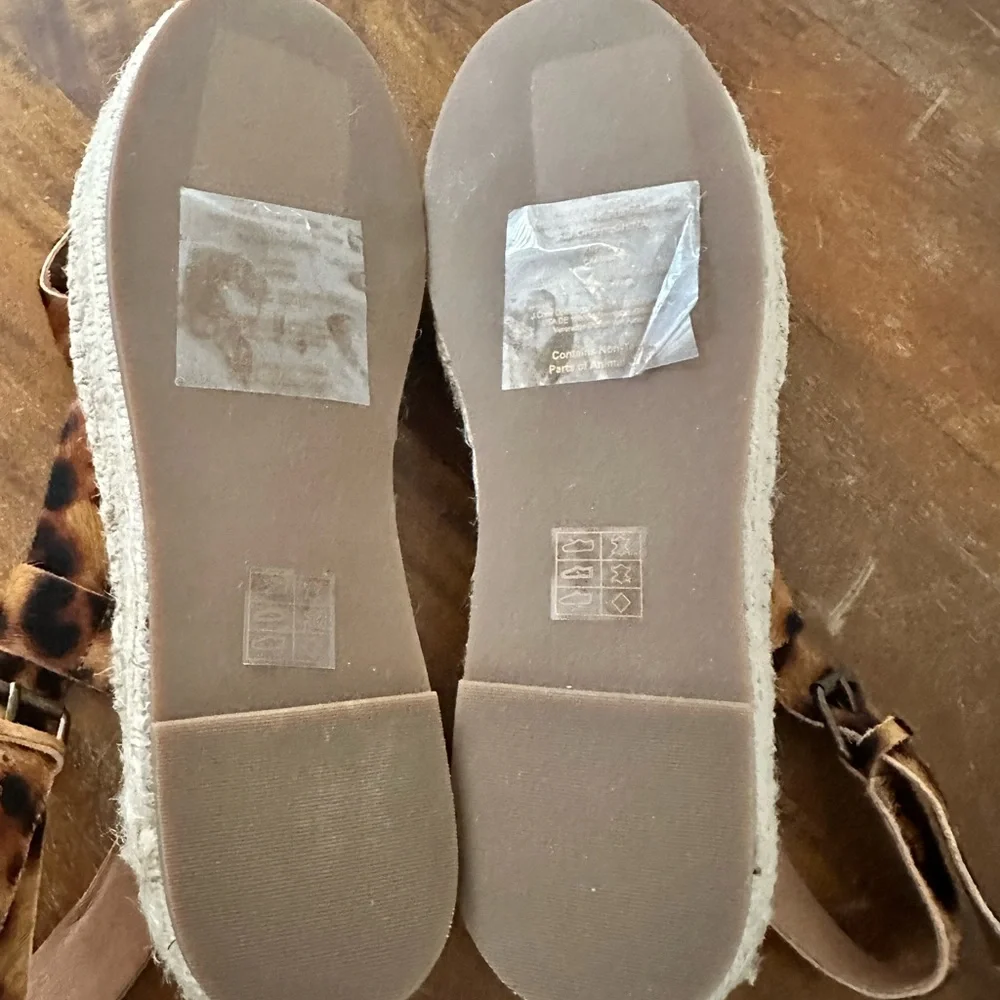 Madewell asymmetrical espadrille sandals in calf‎ hair ladies size 8 NEW AM198